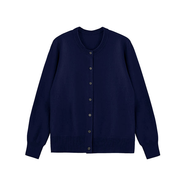 Imported Merino Wool Long-Sleeve Cardigan