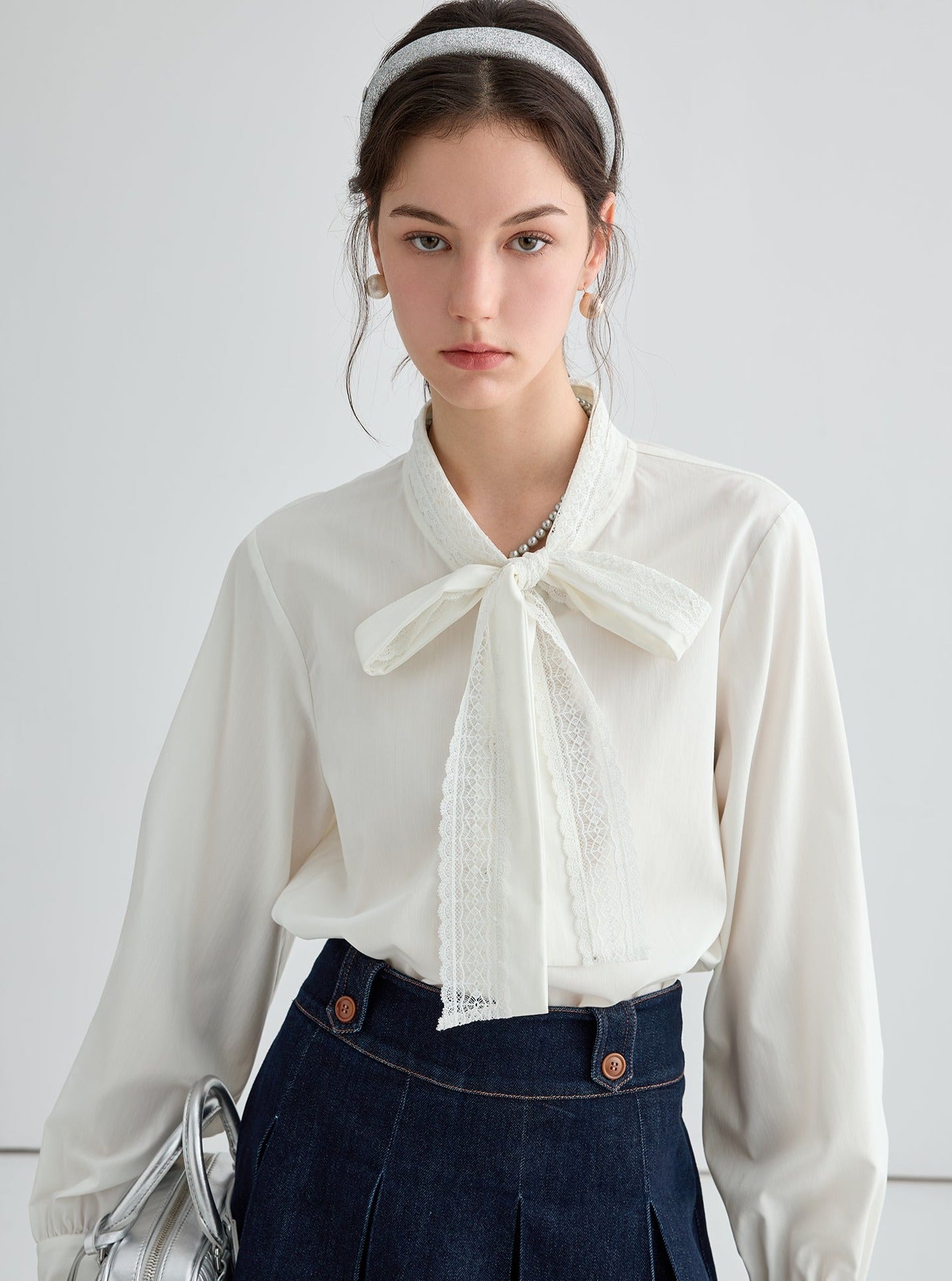 Vest Skirt & Lace-Up Shirt Fashion Set-Up