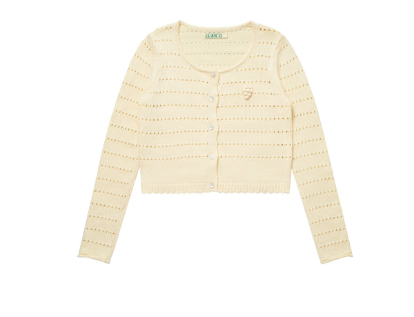 Grape Cut-Out Sweater Top And Cardigan Set