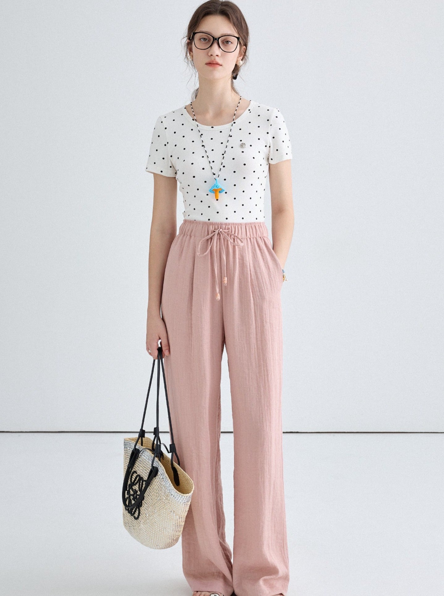 Lace Collar Camisole Pants Set-Up