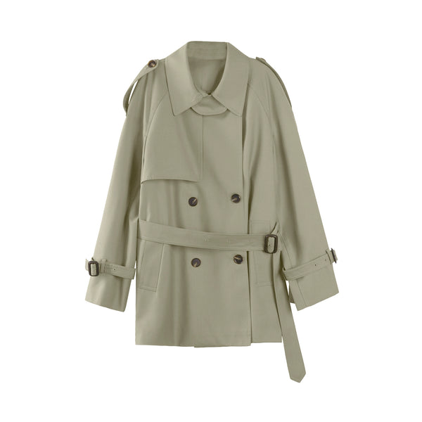 Petite Lace-up Trench Coat