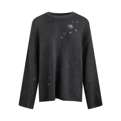Embroidered Star Knit Sweater