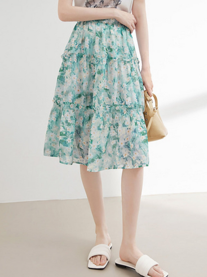 Mint Mambo Floral Skirt
