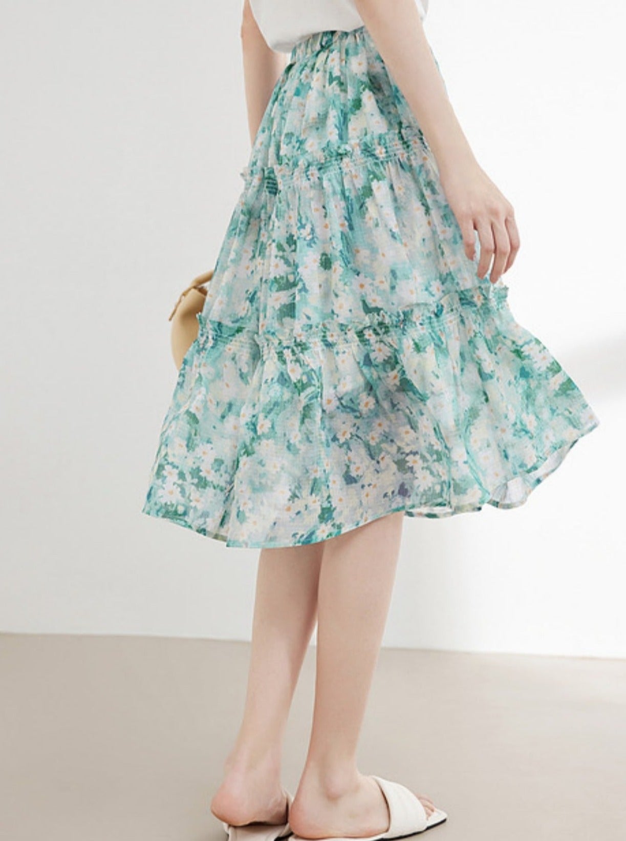 Mint Mambo Floral Skirt