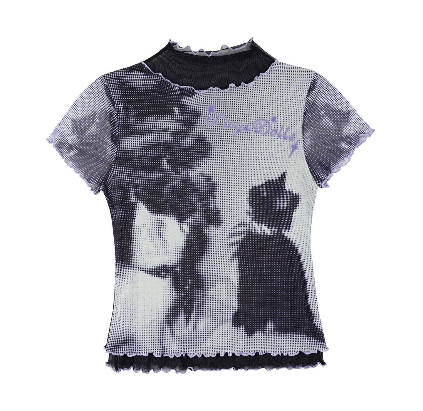 Retro Double-Layer Mesh Top