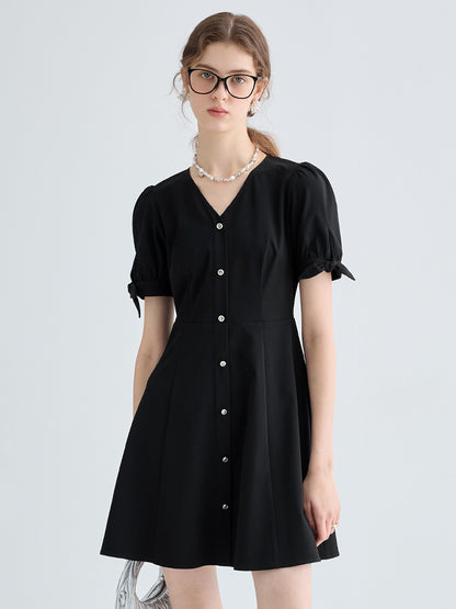 Slim Puff Sleeve Dress