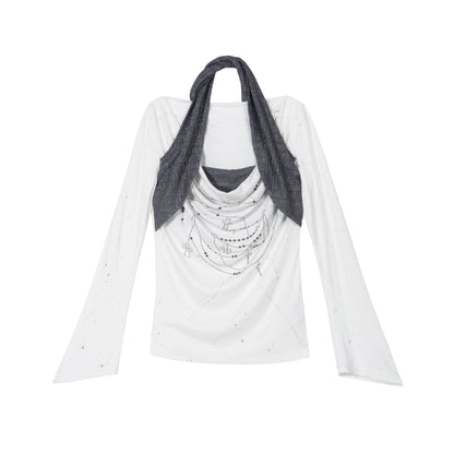 Diamond Collar Knit Top