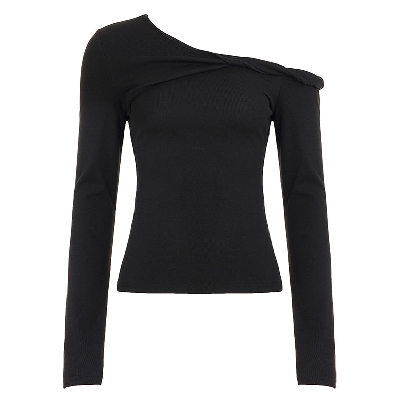 Asymmetrical Twist Slim-Fit Top