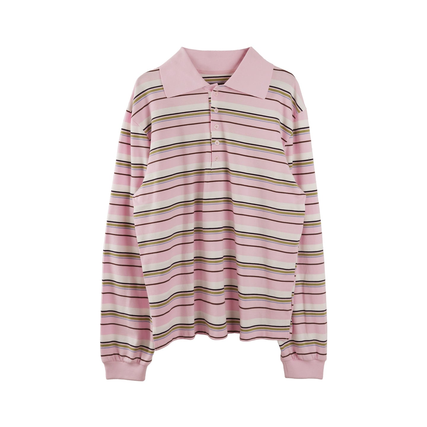 Autumn Texture Long-Sleeved Polo Shirt