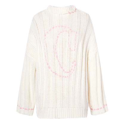 Apricot White Knit Sweater