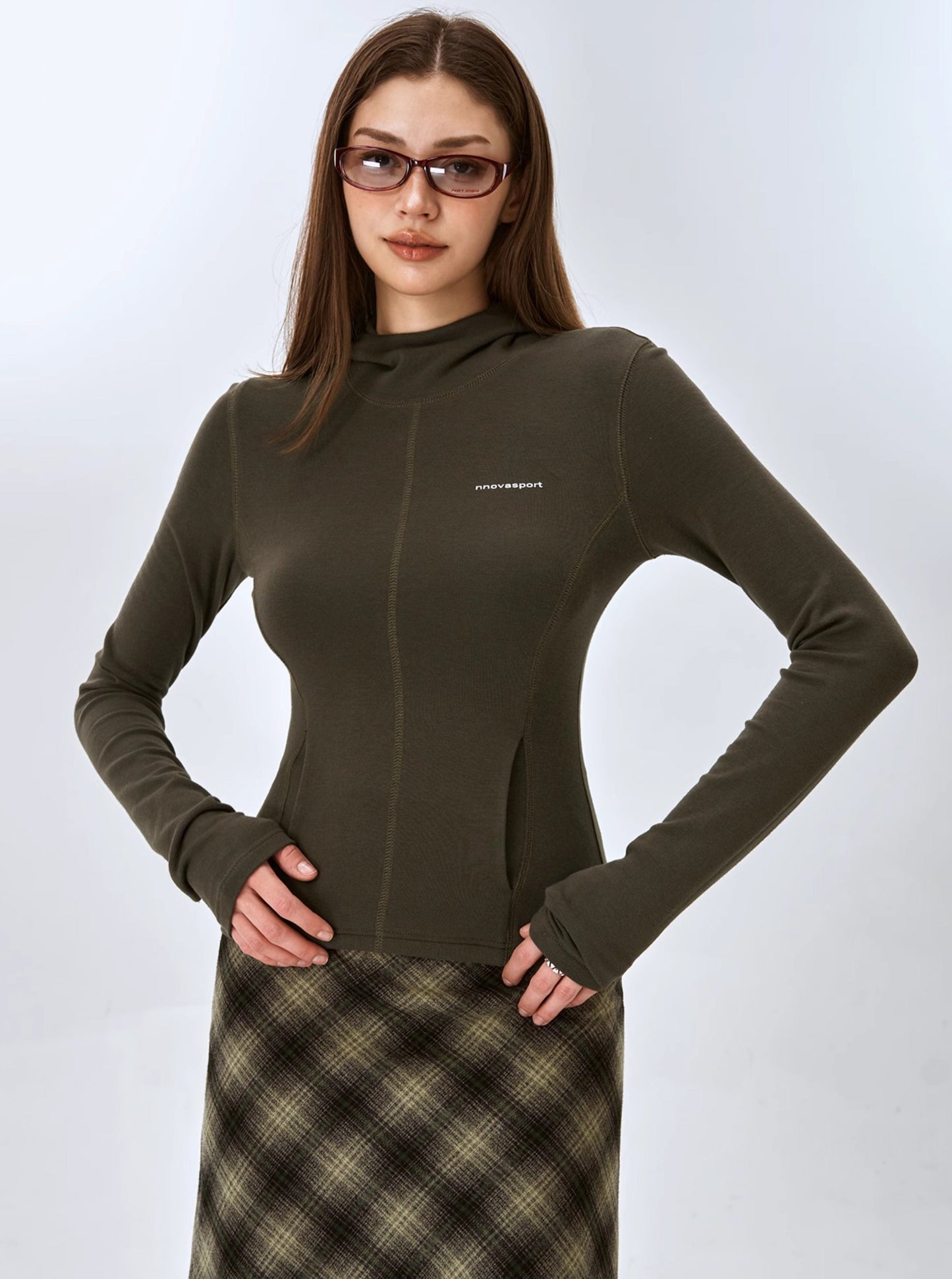 American High Neck Long Sleeves Sweatshirt