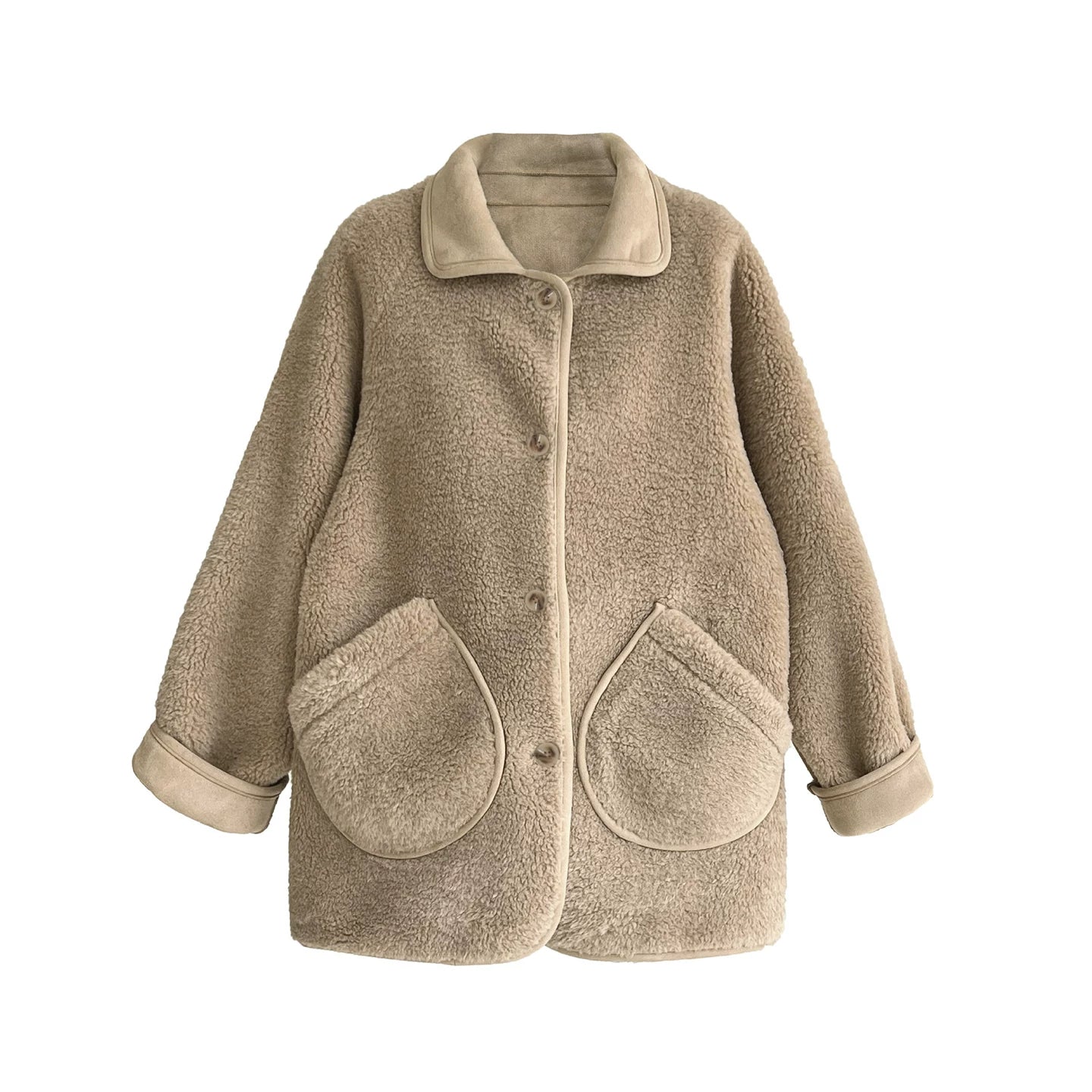 Retro Suede Lamb Wool Coat