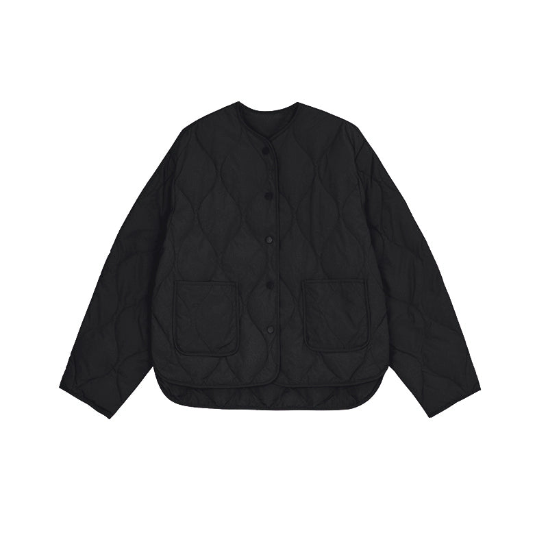 Short light rhombic down jacket