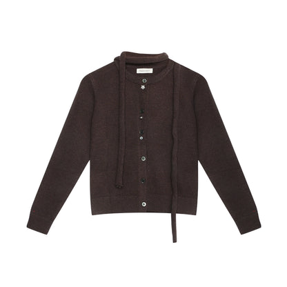 Original Lace-Up Crew Neck Cardigan Set-Up