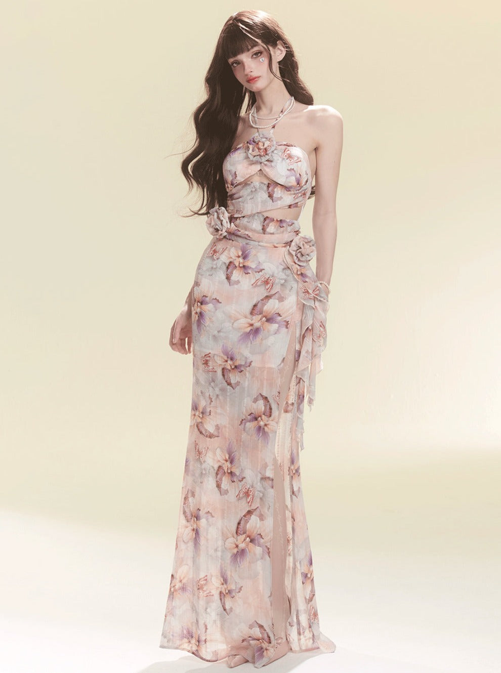 Floral Vacation Halterneck Dress