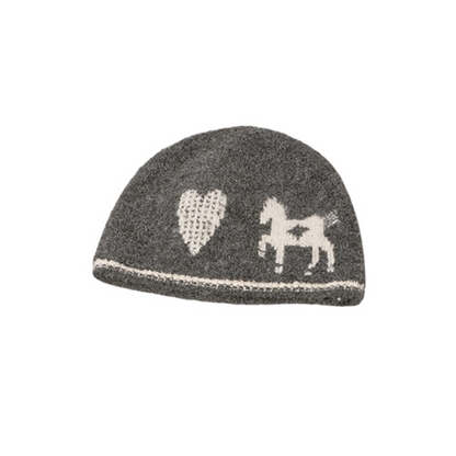 Love Pony Knitted Plush Warm Hat Scarf Set-Up