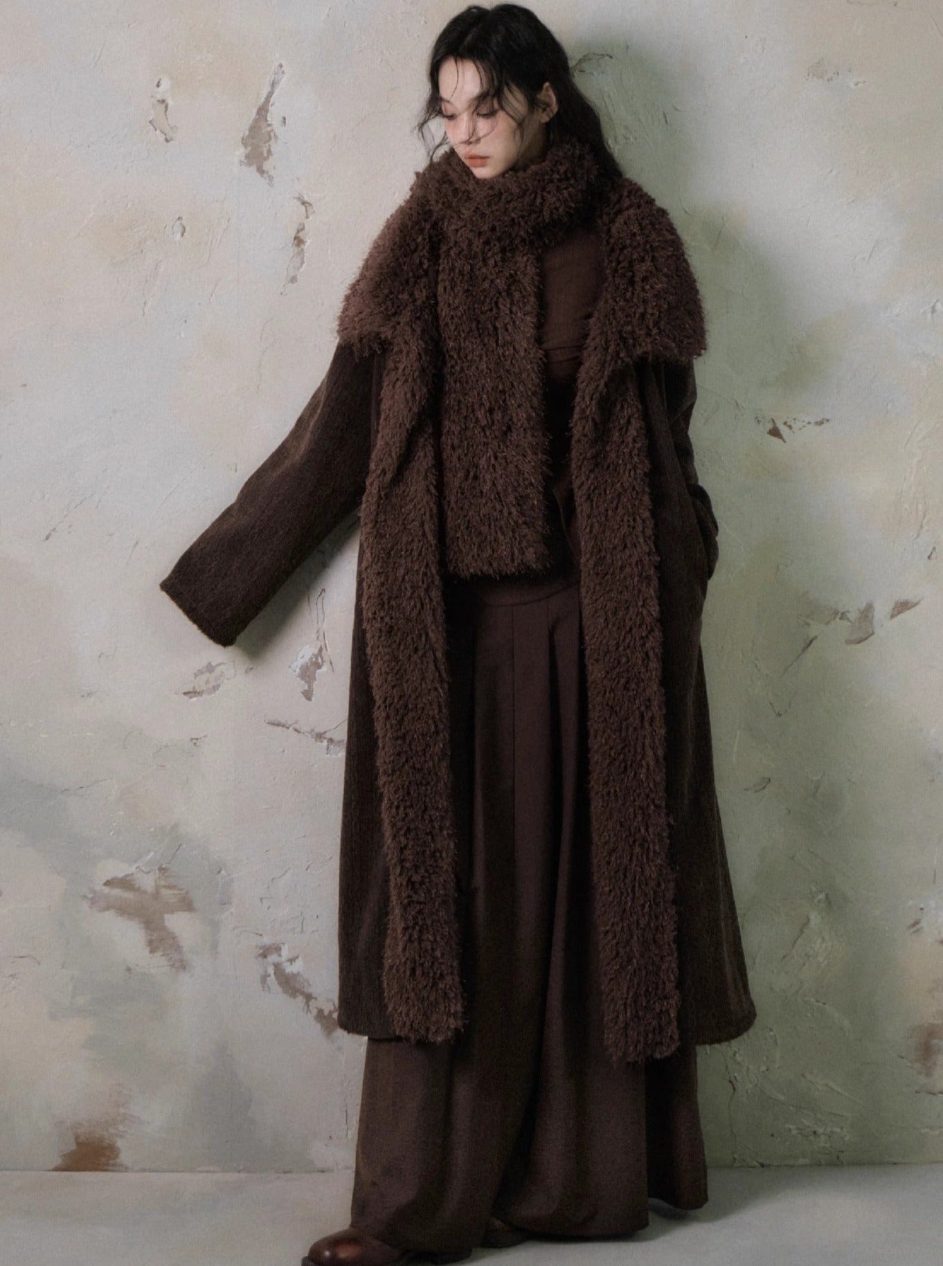 Mid-length velvet thickened corduroy cotton coat