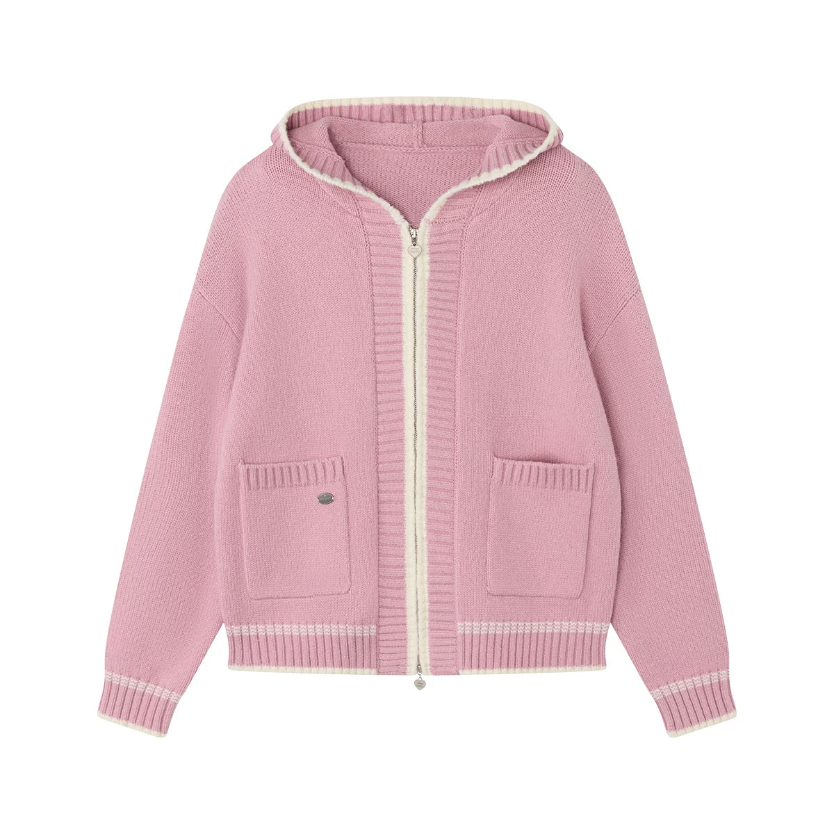 Velvet Snow Hooded Cardigan