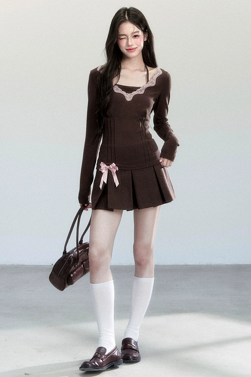 Hazelnut Lace Ballet Base Layer Top