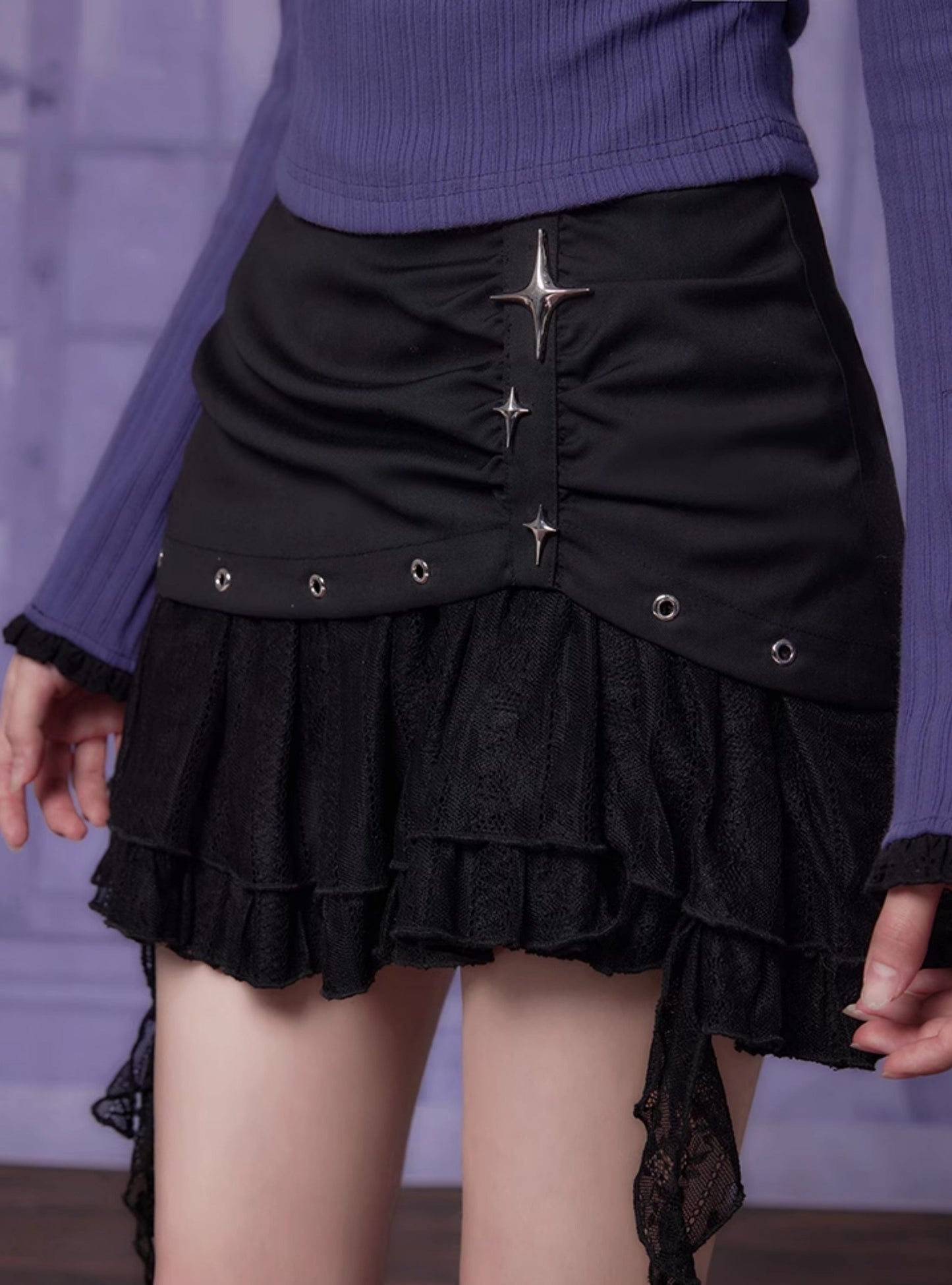 Hottie Lace Irregular Skirt