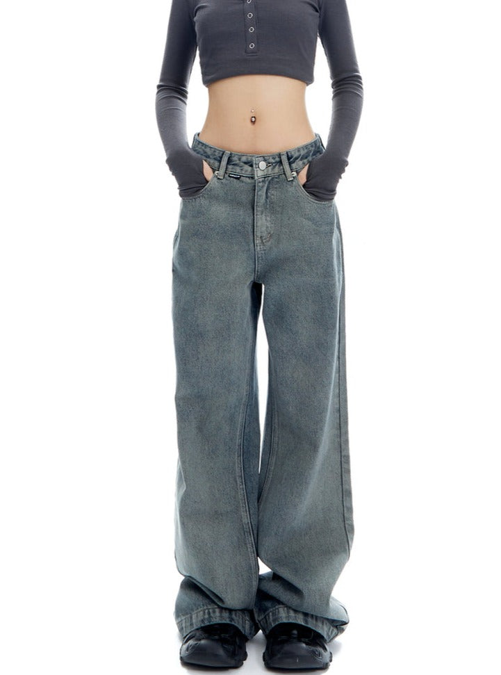 American Loose Wide Leg Jeans Pants