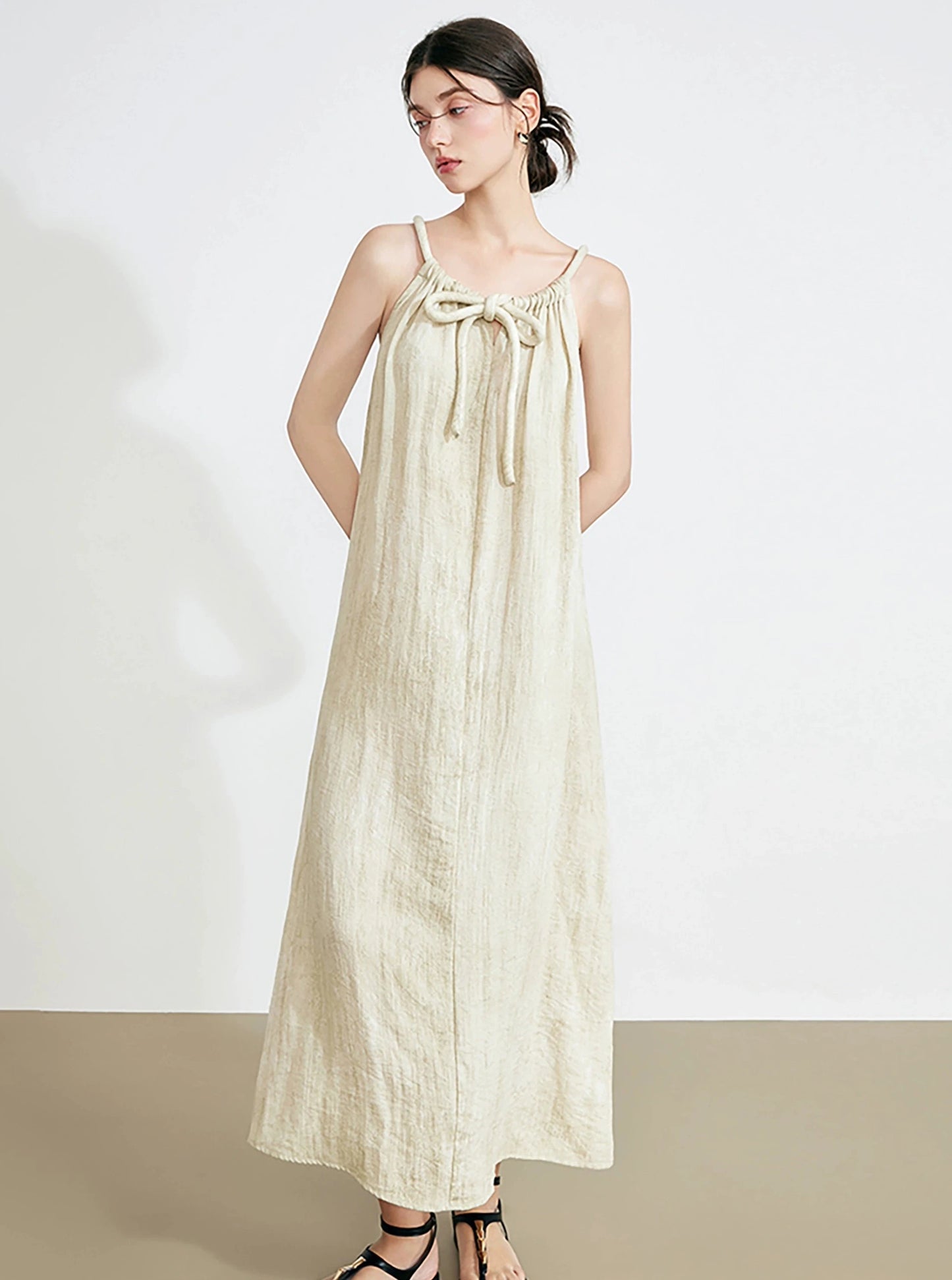 Sleeveless Halterneck Maxi Dress