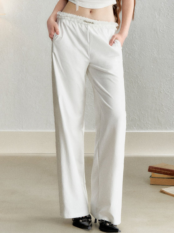 Patchwork Lace Casual Pants