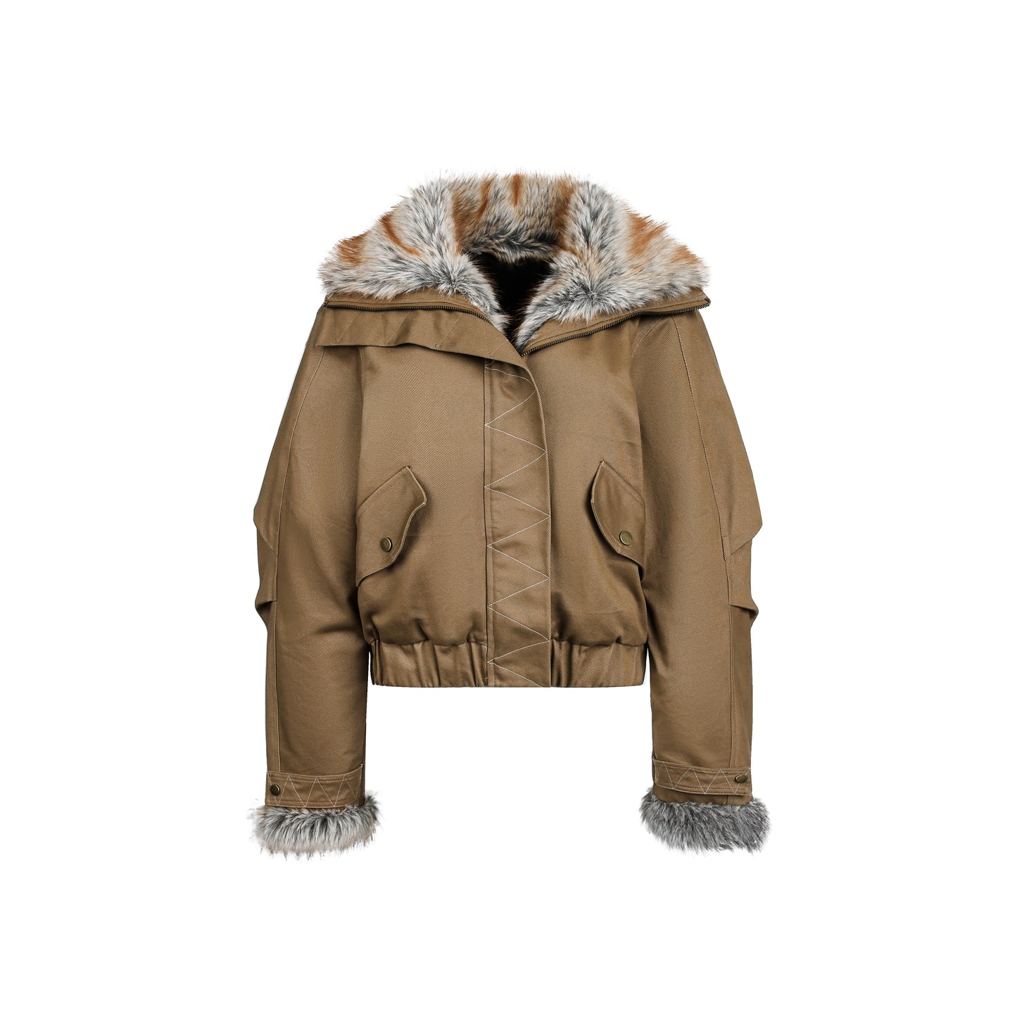 Furry Lapel Cotton Jacket