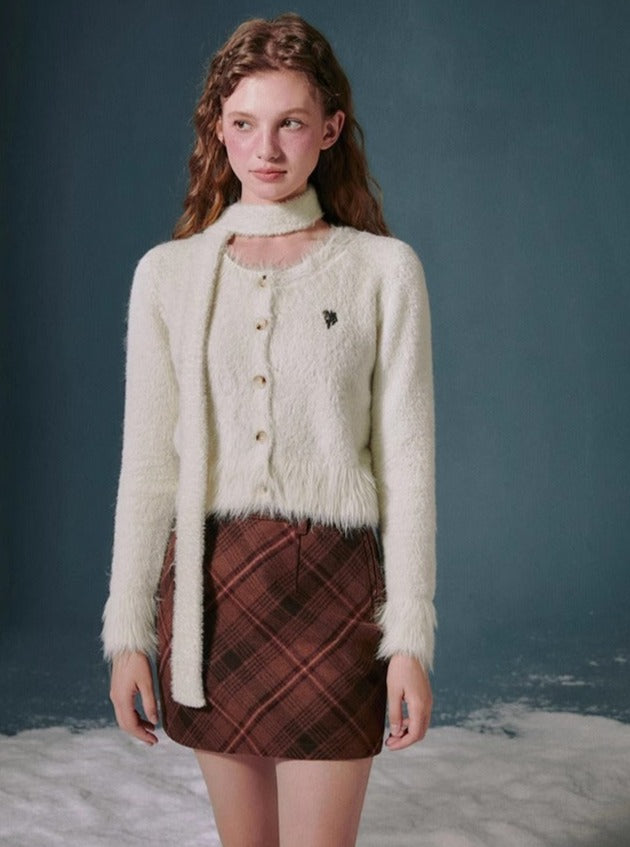 Mink Knitted Cardigan Long Wool Tops