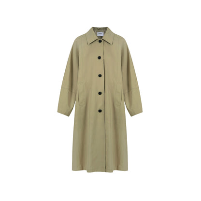 Cotton Brocade Minimal Trench Coat