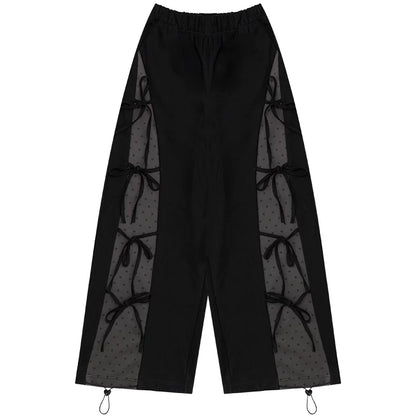 Deconstructed Bow Polka Dot Pants