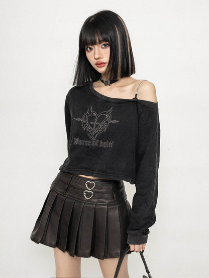 Maillard Leather A-Line Sweet Skirt