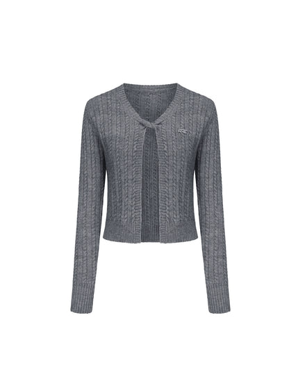 Twist Gray Womens Cardigan