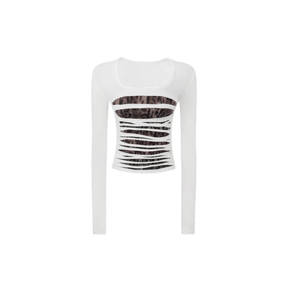 Slim-Fit Ripped Square-Neck Top