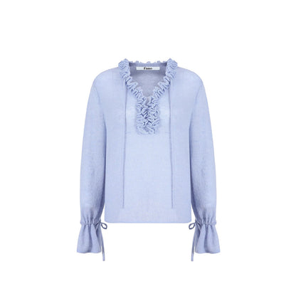 Ruffled Merino Wool Sweater