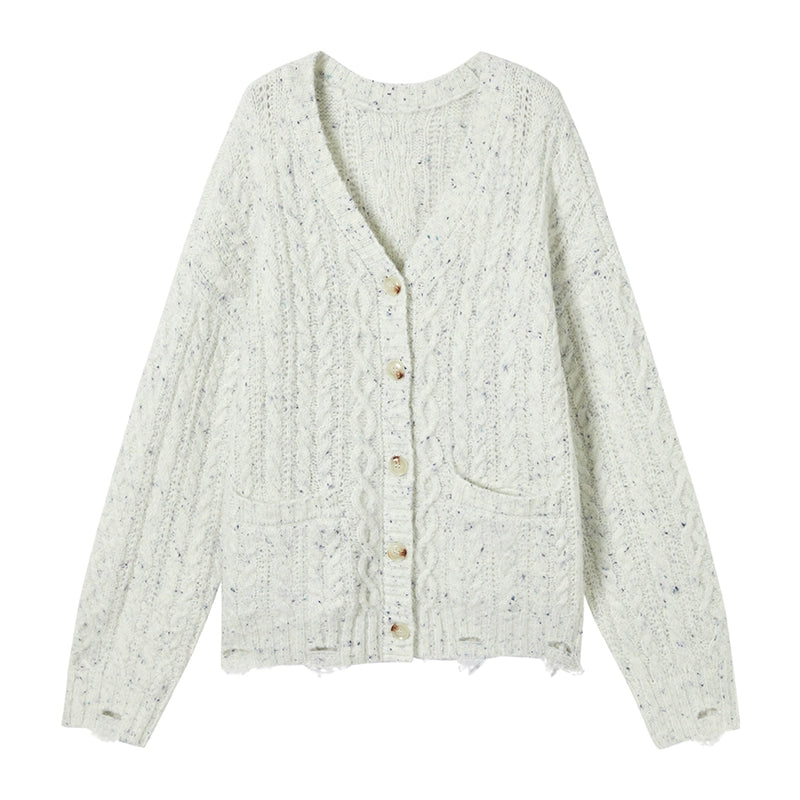 Atmospheric Irregular V-Neck Cardigan