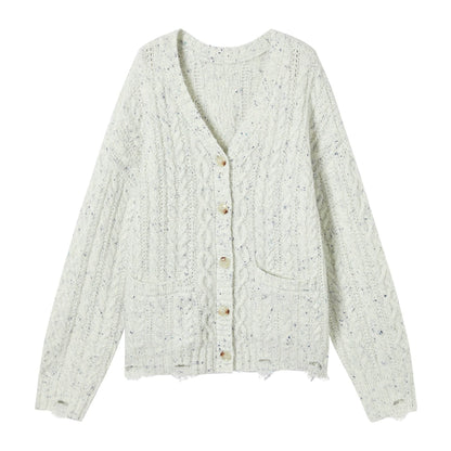 Atmospheric Irregular V-Neck Cardigan