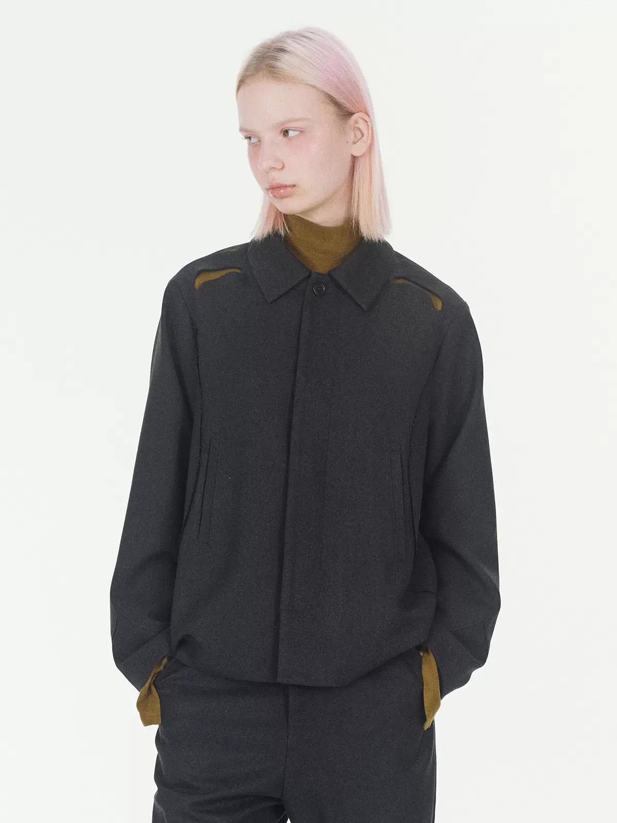 Berlinconch wool cut-out blazer jacket