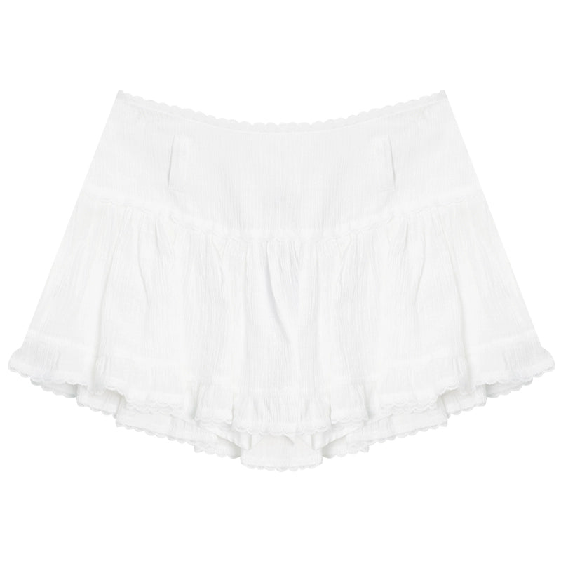 Lace Edge Retro Short Skirt