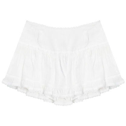 Lace Edge Retro Short Skirt