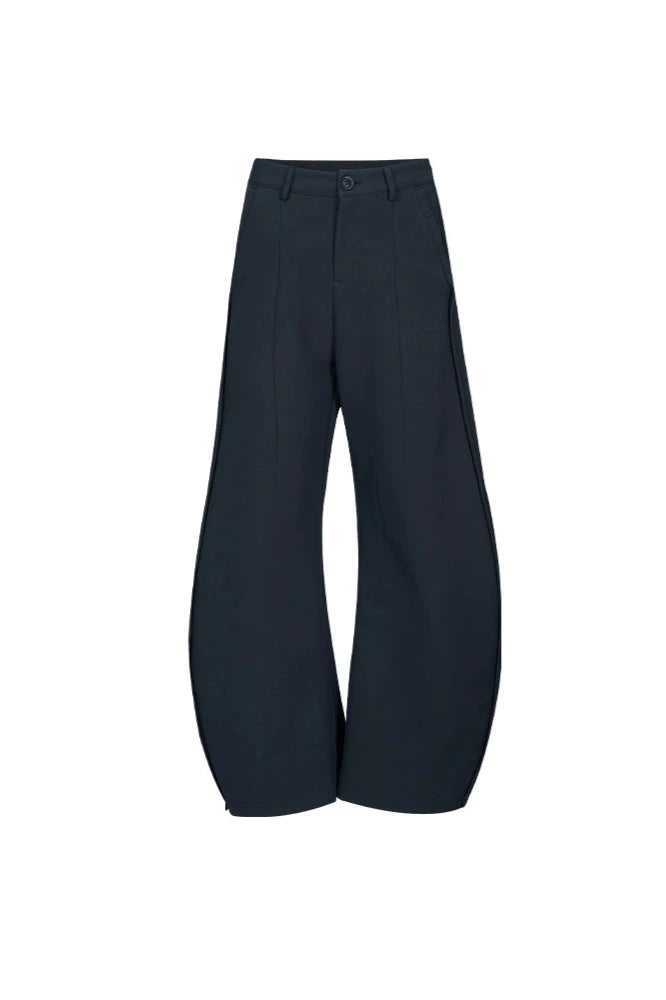 Curved Scimitar Wide-leg Trousers