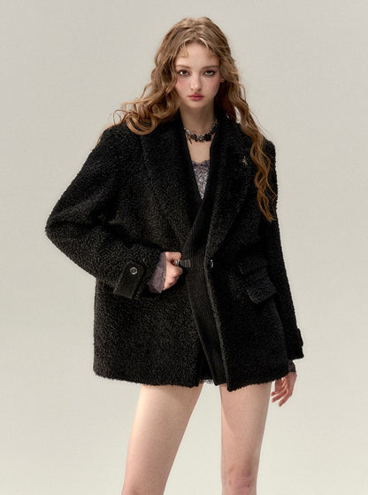 Suit collar wool coat