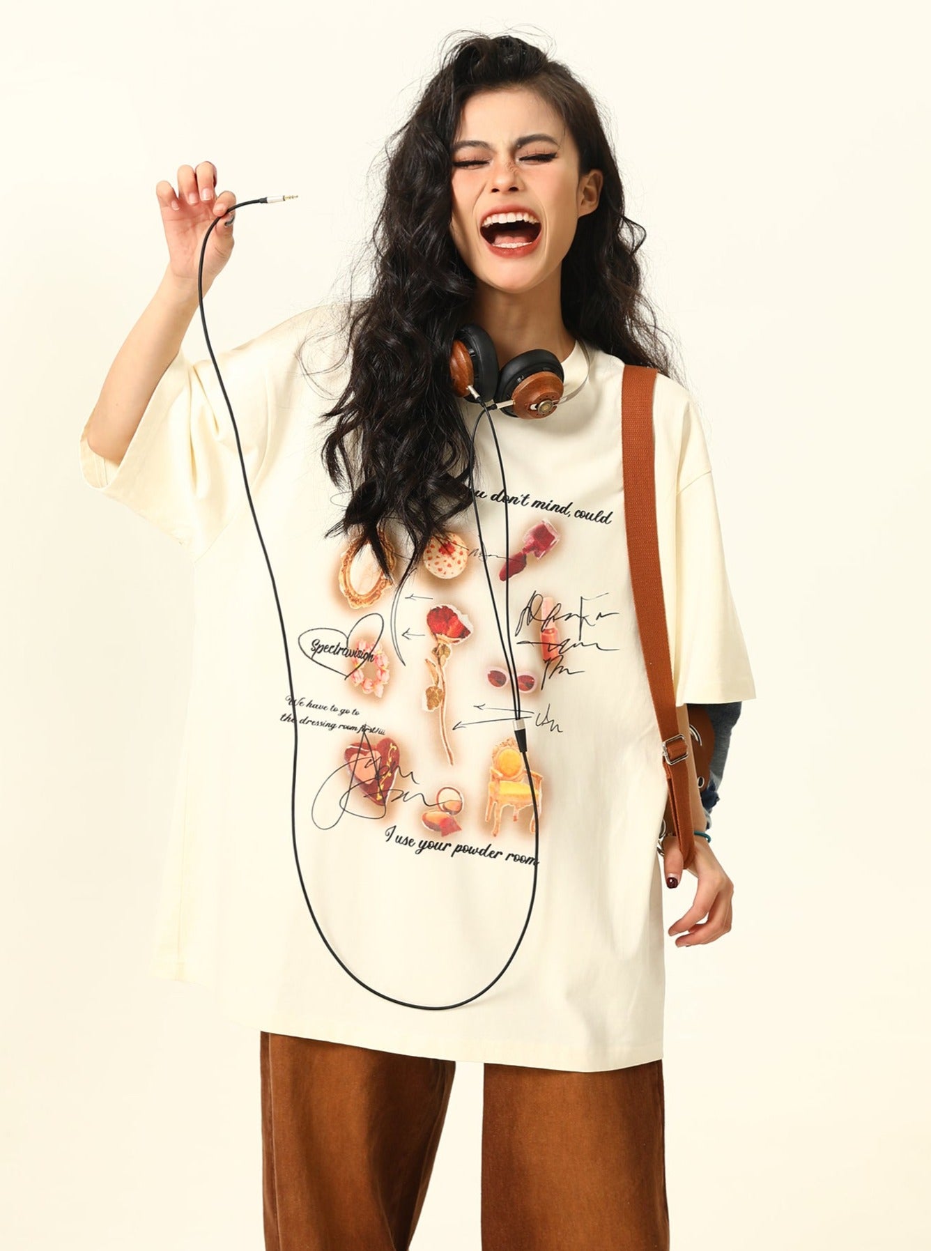 Print Apricot Short Sleeve T-Shirt