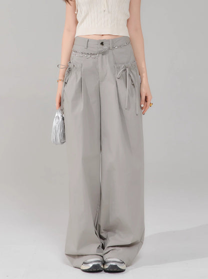 Retro High Waist Gray Pants