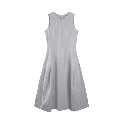 Sleeveless Gray A-Line Dress