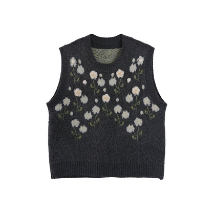 Handmade Flower Knitted Cardigan Set-Up