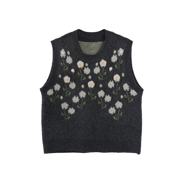 Handmade Flower Knitted Cardigan Set-Up