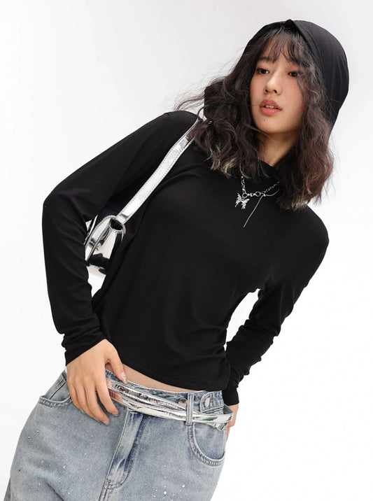 Trendy Multi-Color Hooded Top