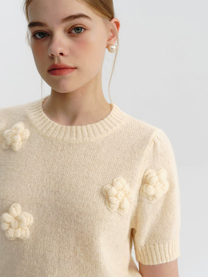 French Apricot Knit Crop Top