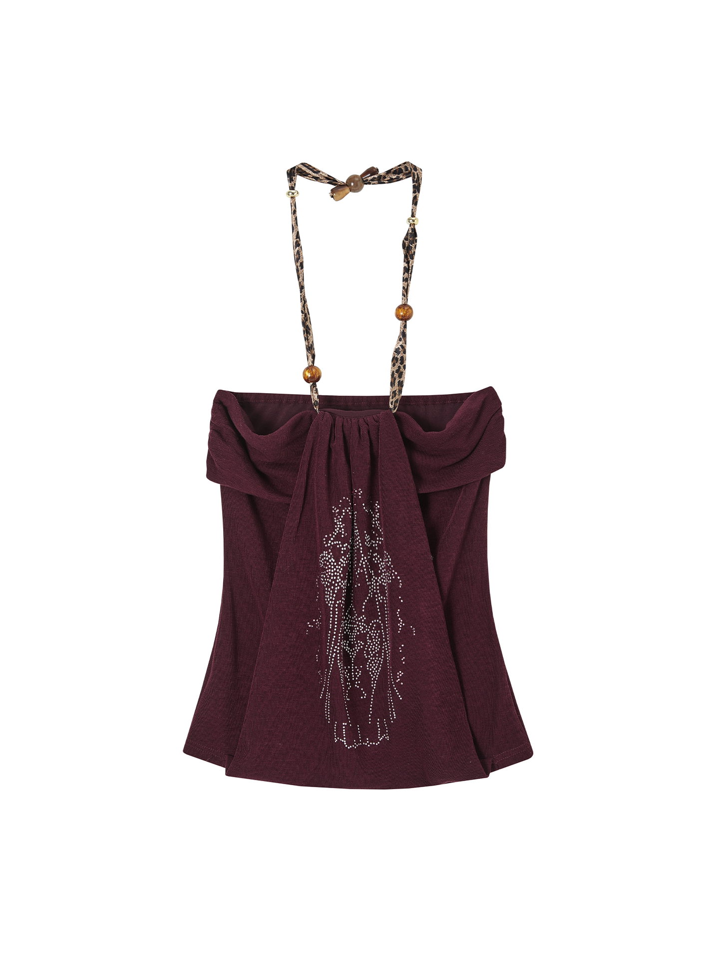 Rhinestone Halter Neck Top